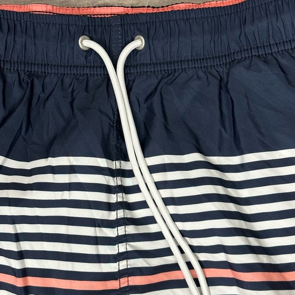 Men's Nautica Medium 32 - 34 Swim Drawstring Shorts Trunks Stripes Blue Pink - Picture 5 of 10
